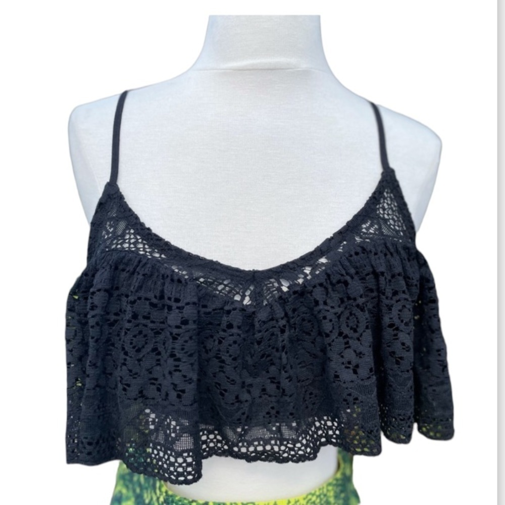 Intimately Free People Black Crochet Lace Top
